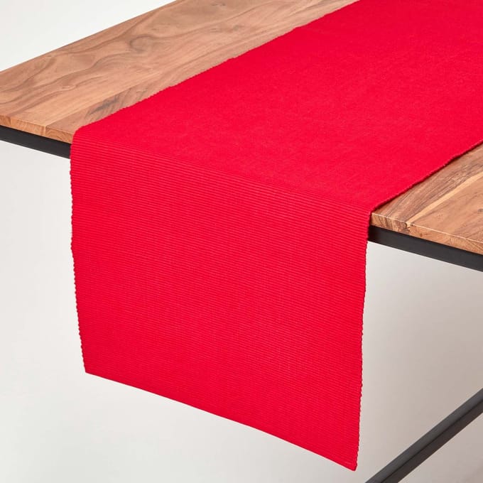 Homescapes tafelloper van 100% katoen, rood