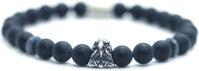 heren armband zwarte onyx - adelaar