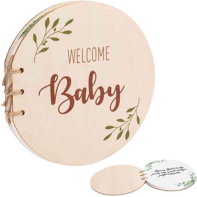 Dailygoods- Babyshower Gastenboek Houten - 35 Pagina's