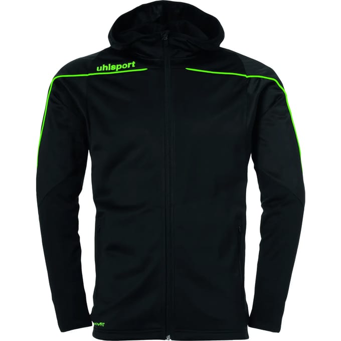 Uhlsport Stream 22 Trainingsjas Met Capuchon Zwart-Fluor Groen Maat S