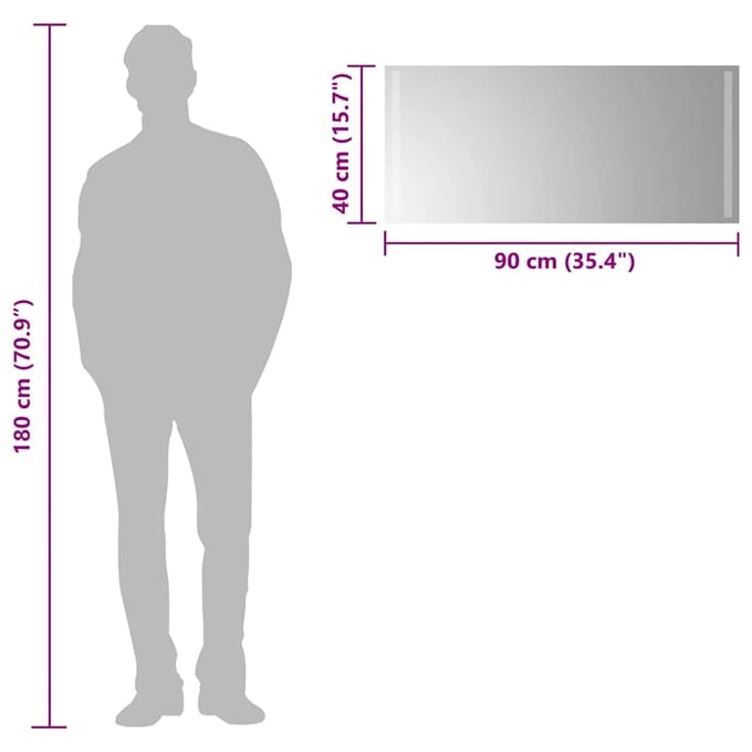 vidaXL - Badkamerspiegel - LED - 90x40 - cm