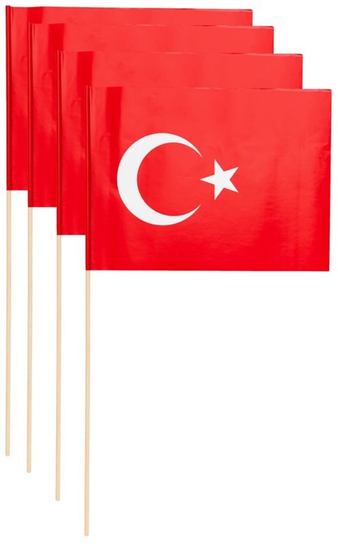Zwaaivlaggetjes Turkije 20x30cm (10st)