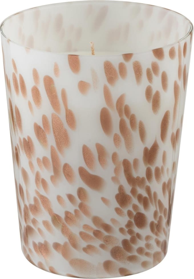 J-Line geurkaars Noa - Neon Night - glas - wit/goud - medium - 68U