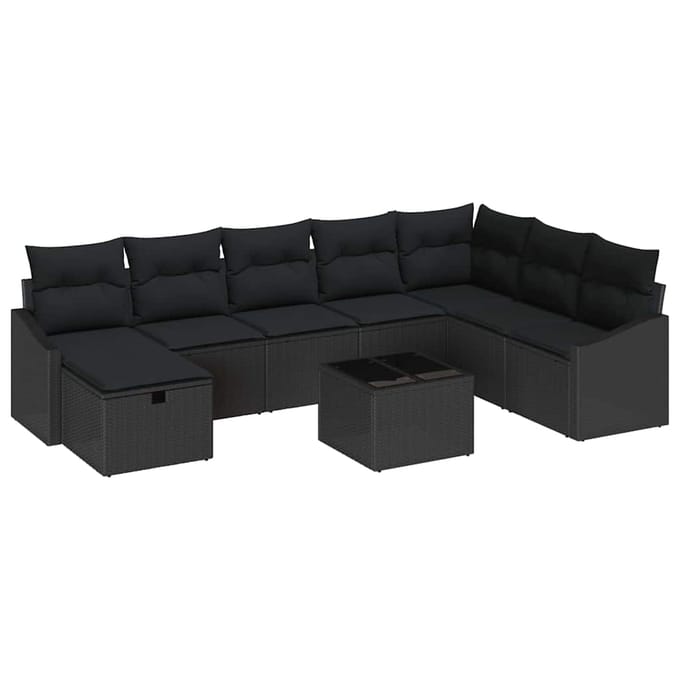 vidaXL - Bankstel - 8 - st - poly - rattan