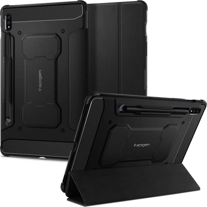Spigen Rugged Armor Pro Samsung Galaxy Tab S7 Hoes Book Case Zwart