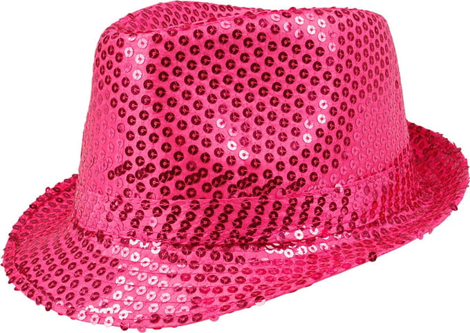 Boland - Hoed Popstar sequins roze Roze - 59 - Volwassenen - Unisex - 80's & 90's - Disco