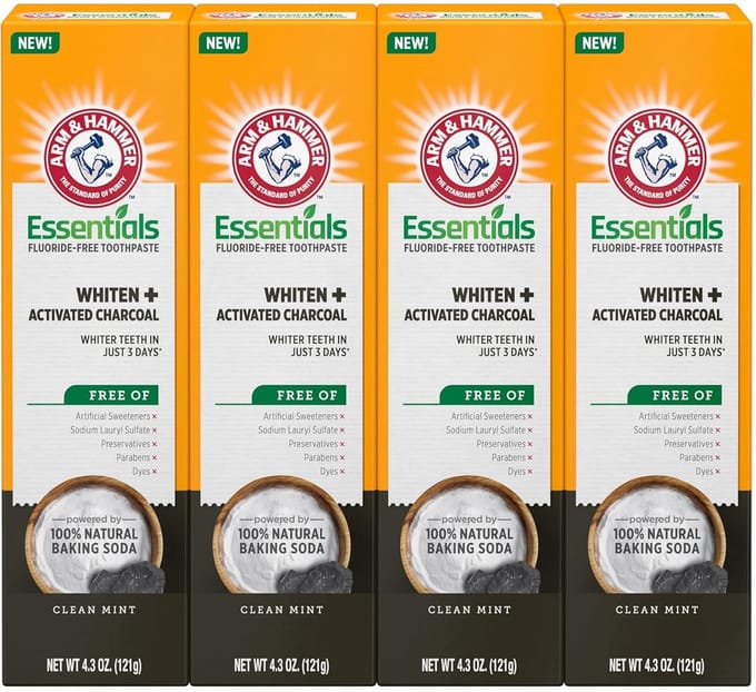 Arm & Hammer Essentials Charcoal Tandpasta – Fluoridevrij – Whitening + Geactiveerde Houtskool – 484 g