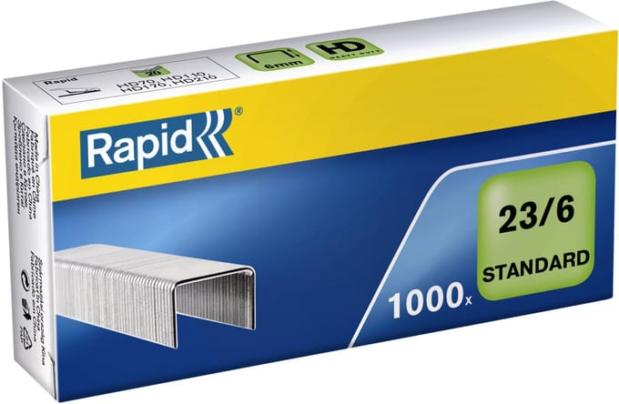 Rapid 23/6 Pak nietjes 1000 nietjes