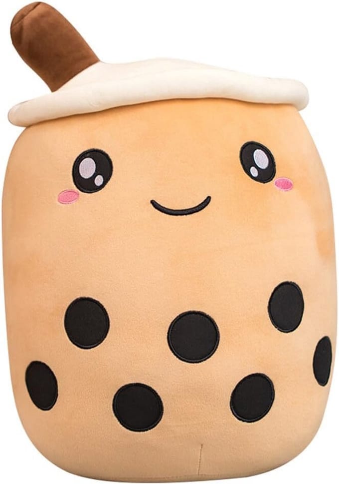 Grote Bubble Tea Knuffel - Pluche Boba Melkthee Kussen - Zachte Speelgoedcadeau 50 cm
