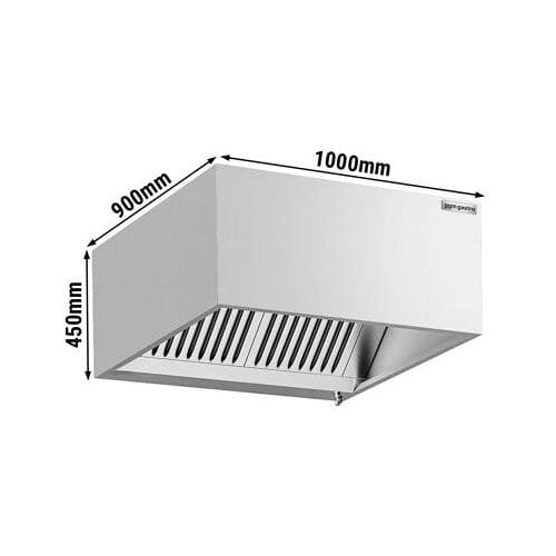 GGM Gastro Induktions-Kastenhaube - 1000mm - ohne Motor - mit Filter & Licht