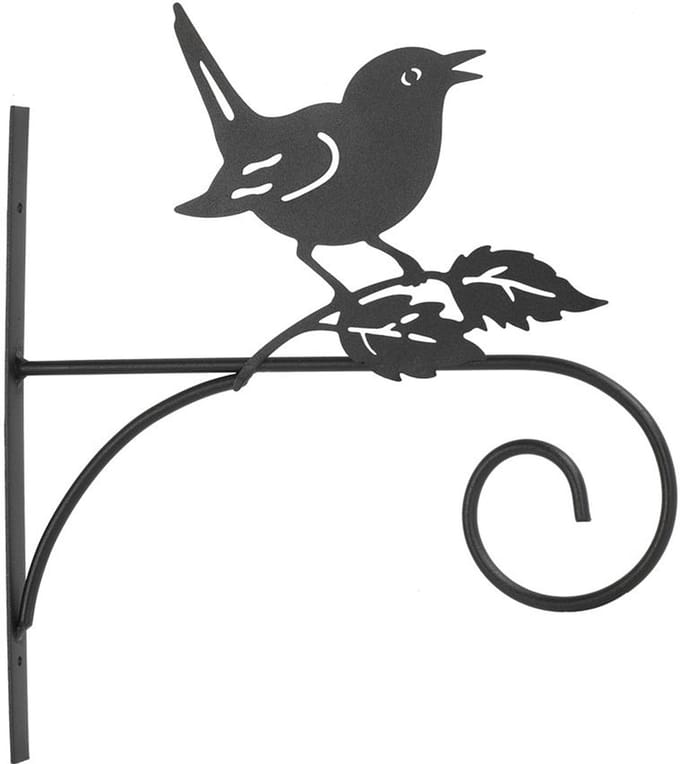 Wandhaak vogel zwart 27,5x1,5x31cm