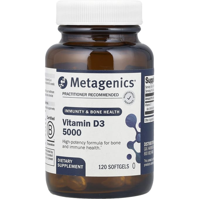 Metagenics, Vitamine D3 5000, 125mcg (5.000 IE), 120 softgels