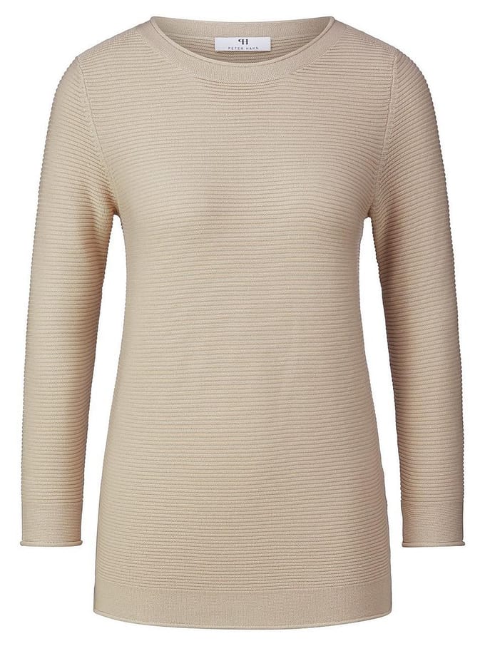 Trui ronde hals Van Peter Hahn beige