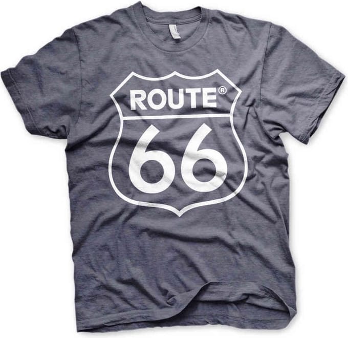 Route 66 Heren Tshirt -S- Logo Blauw