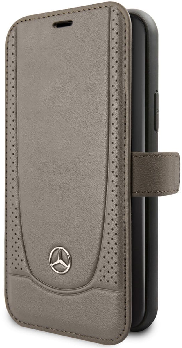 Mercedes-Benz iPhone 11 Pro Book type case - Genuine Leather - Perforated Urban - Brown