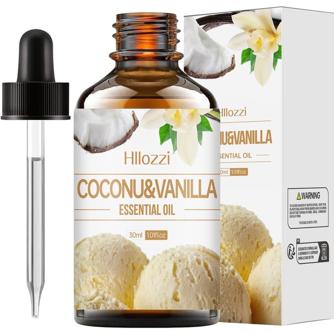 Huile essentielle de vanille 30 ml pour diffuseur d'aromathérapie pour le visage Savon DIY adapté à tous les types de peau Parfum longue durée 30ml beige