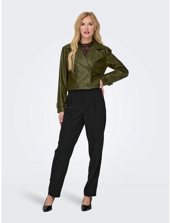 ONLY - ONLKIM FAUX LEATHER CARGO JACKET CC OTW - Dames - Gewatteerde jassen