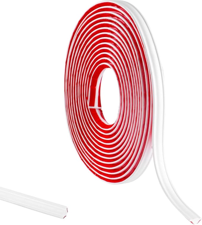Zelfklevende Afdichting - Randprofiel - Keukenwerkblad - Waterdicht PVC - 5 meter 12mm - Mat wit