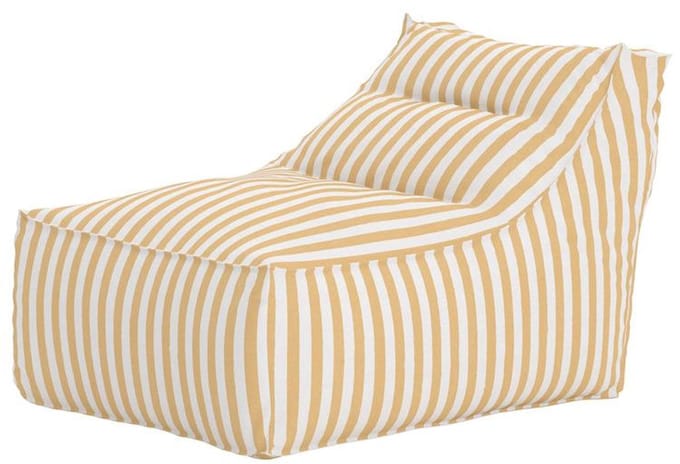 Svea - Sammy ligbed stof - 118x94x83 cm - wit/geel gestreept