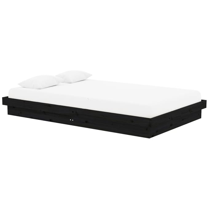 vidaXL - Bedframe - massief - hout - zwart - 120x200 - cm