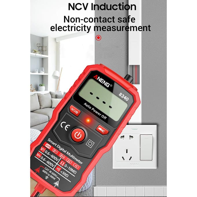 ANENG 8340 Slimme Digitale Multimeter Auto Herkenning 1999 Counts Voltmeter Elektrische Testpen met