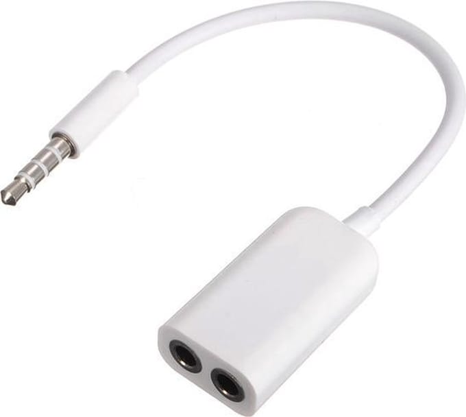 CHPN - Jacks aansluiting - Jack splitter - 3,5mm 1-naar-2 Koptelefoon - Oordopjes-Aansluitingen Splitter - Wit