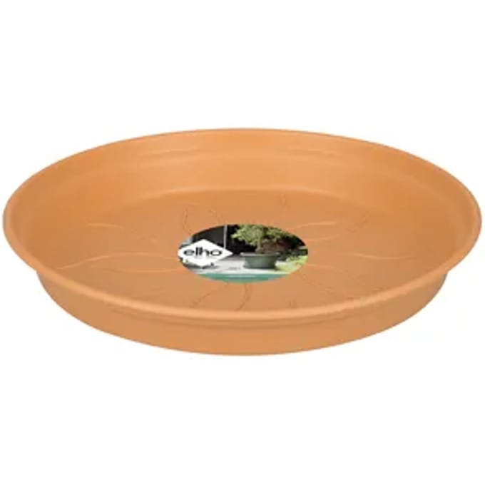 Elho Green Basics Schotel 29 - Schotel voor Binnen en Buiten - Kweken en Oogsten - Ø 29.3 x H 4.2 cm - Mild terra