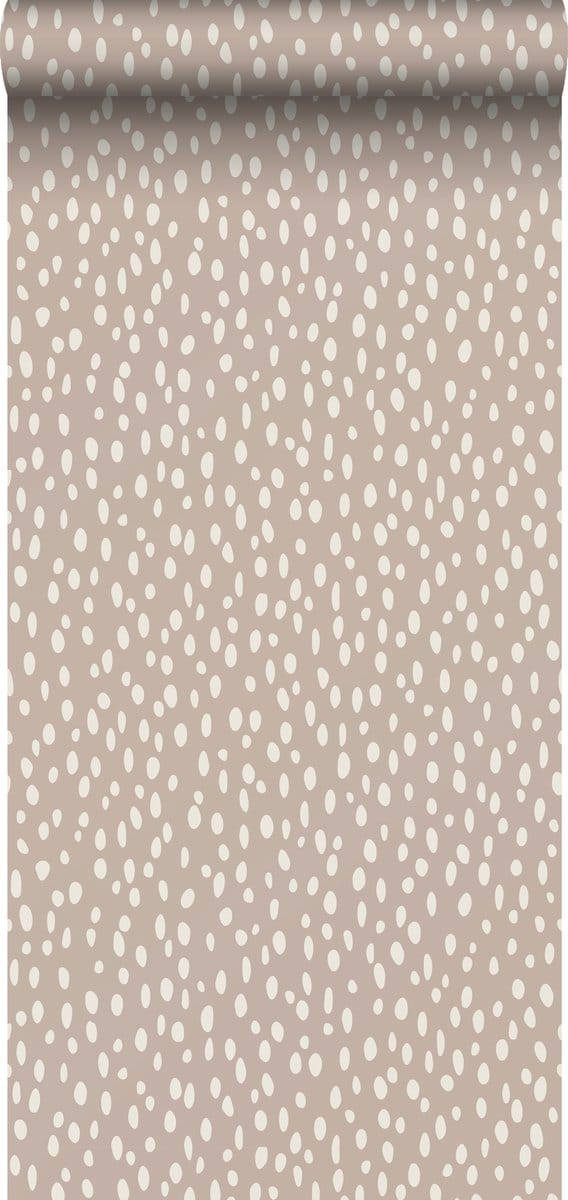 ESTAhome behang stippen oudroze en wit - 53 cm x 10.05 m - 139255