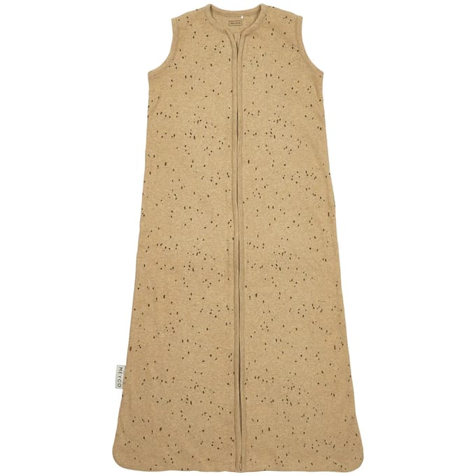 Meyco Baby Rib Mini Spot baby zomerslaapzak - toffee melange - 110cm - 0.3 TOG