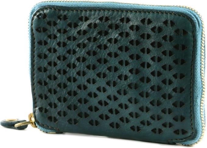 CAMPOMAGGI Leren Portemonnee Wallet Zaffiro Petrol