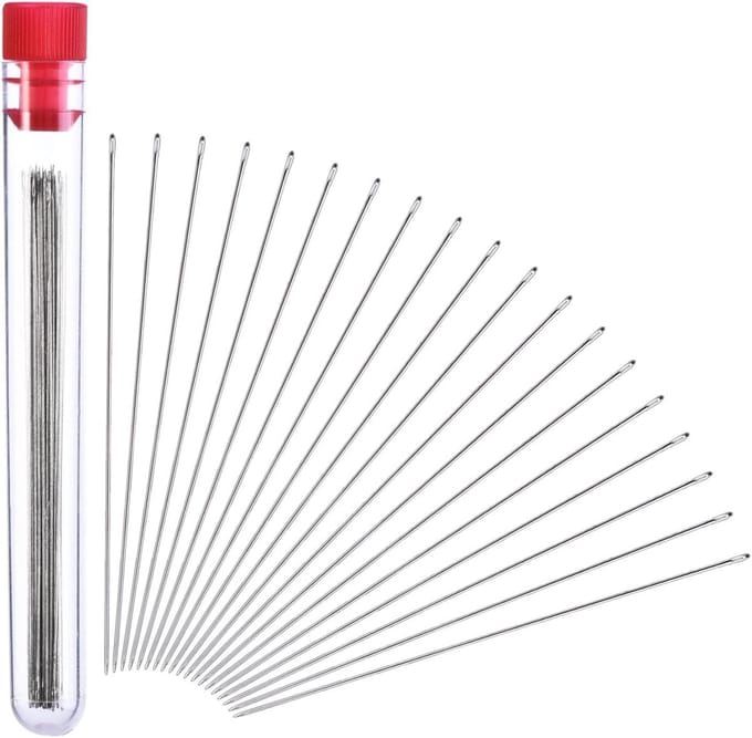 Famanu – Parelnaalden set 30 stuks met opbergfles voor beadwork