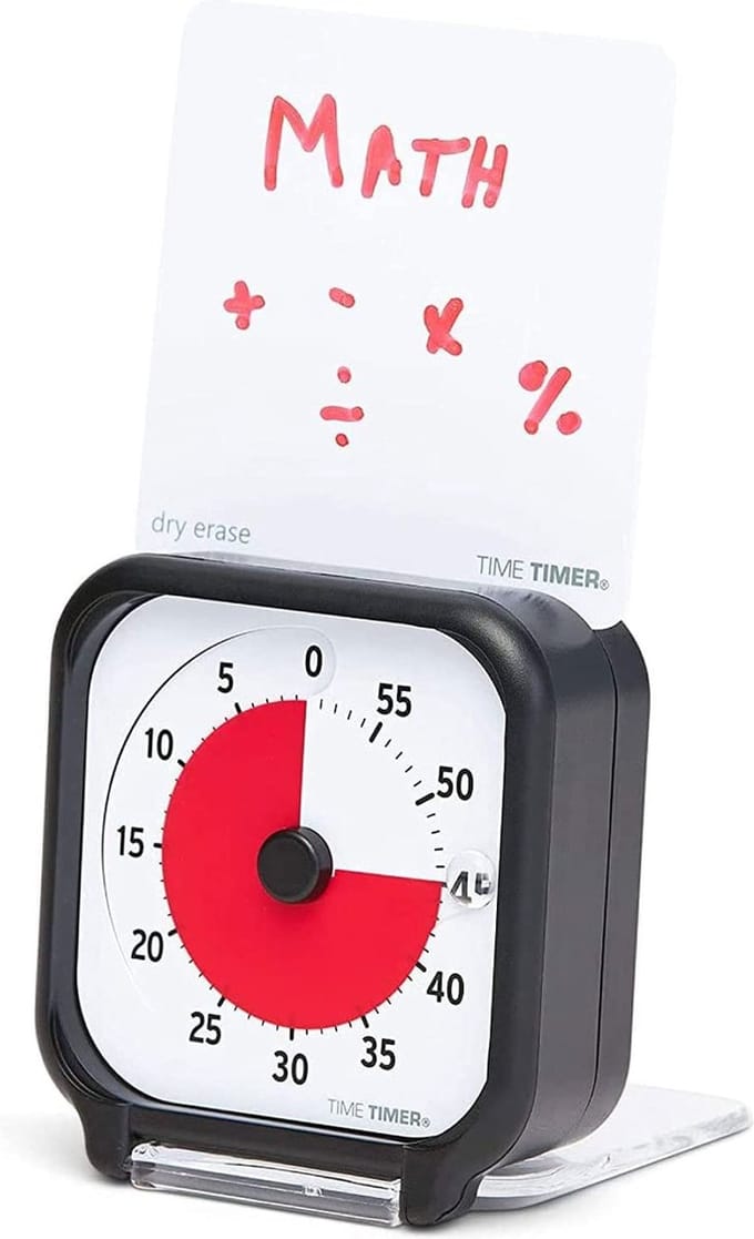 Time Timer® Original Small/Pocket - visuele countdown timer small - 60 minuten - zwart met rode schijf