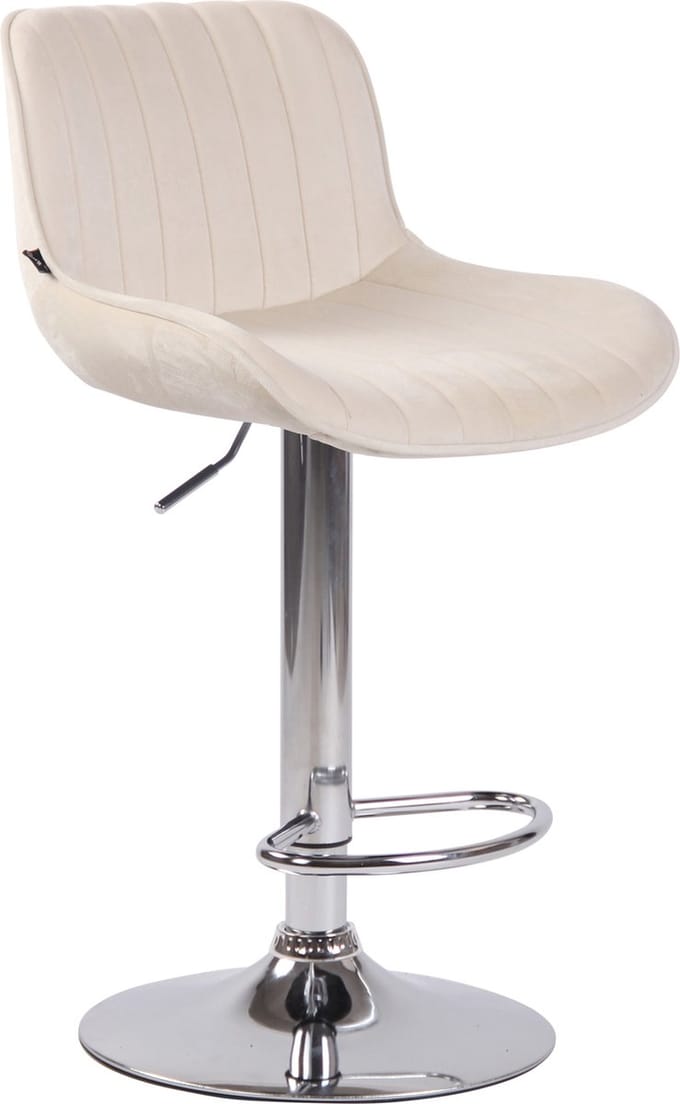 CLP Lentini Barkruk - Fluweel chroom/creme