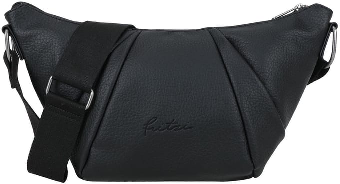 Fritzi aus Preußen schoudertas Croissant Cross Bag Grainy Black zwart