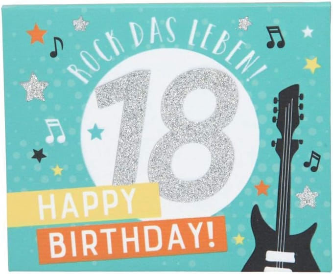 Muziek Spaarpot 18e Verjaardag met Geluid en Cadeau-envelop