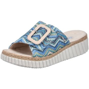 Rieker dames slipper - Blauw multi - Maat 36