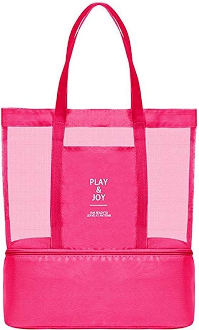 Watsy- Koeltas 2 in1 -  Strandtas Dubbele laag- Isolatie- picknick tas- Roze
