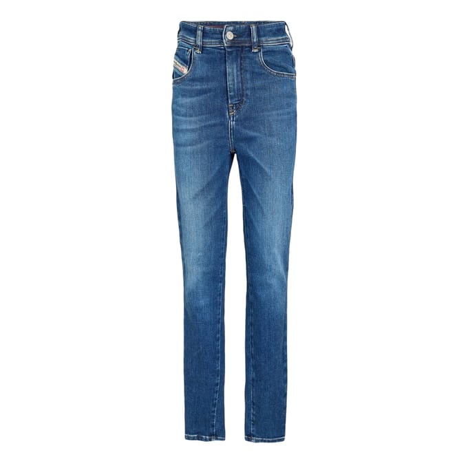 Diesel Dames High Rise Rechte Jeans (Blauw Denim)