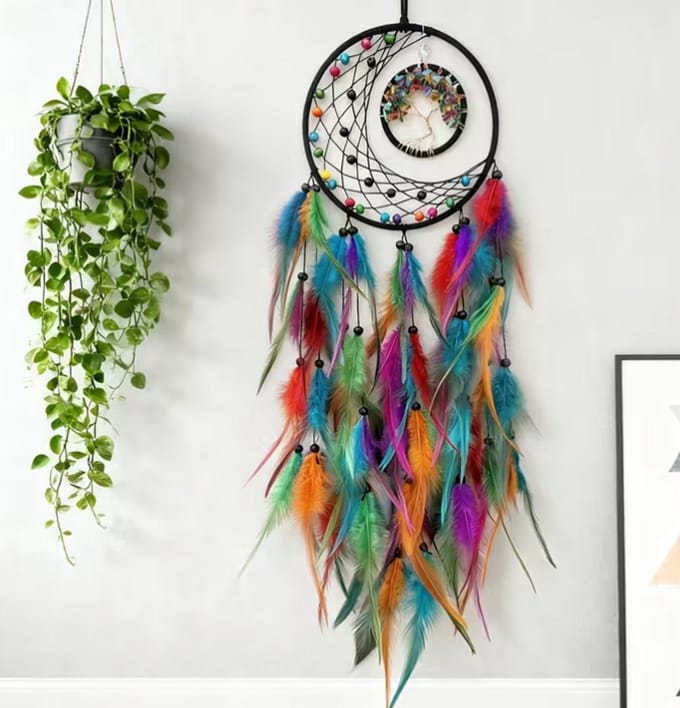 Dromenvanger - Boho Dreamcatcher - Grote Dromenvanger 70cm. - Native Spirit