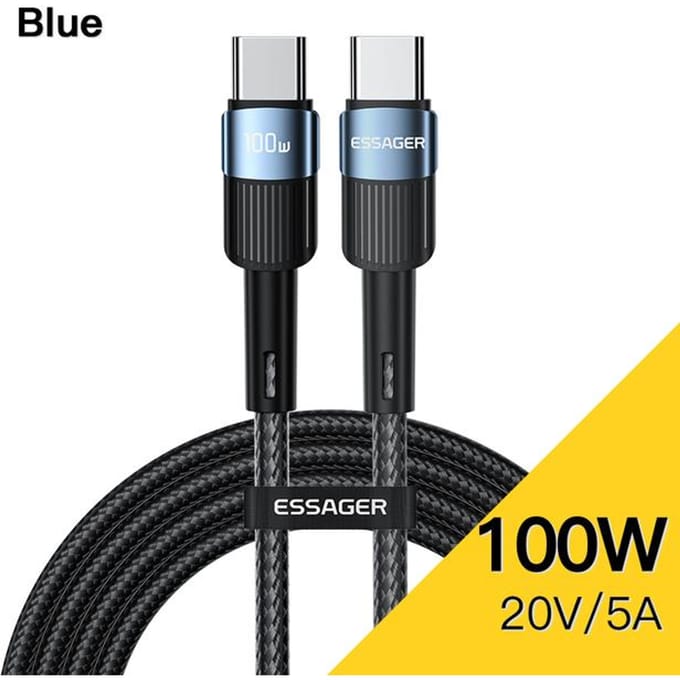 Essager 100W USB Type C naar USB C-kabel USB-C PD Snel opladen Ladersnoer voor Macbook Samsung Xiaomi Type-C USB C-kabel 2m 100W C-C