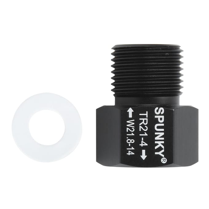 Soda Cilinder Adapter Converter Zwart Binnendraad TR21x4 naar Buitendraad W21.8-14