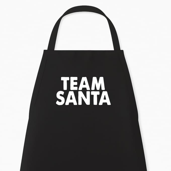 Kerst Keukenschort "TEAM SANTA" | Kerstcadeau Personeel | Feestelijk Kookschort