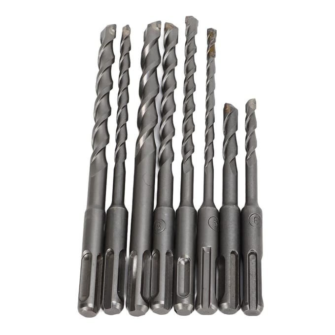 8 Stuks Hamerboor Bit Carbide Tip 2 Fluit Boorgereedschap Set Kit voor Beton