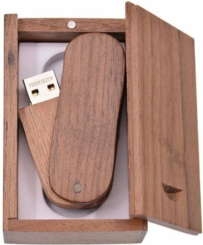 Walnoot twister hout 128GB 3.0 usb stick in hout doos