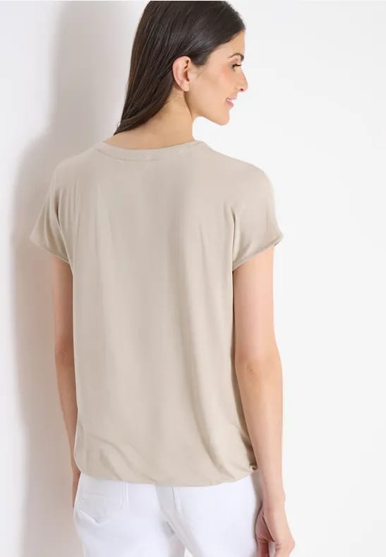 Blouse met korte mouwen en structuurmix
