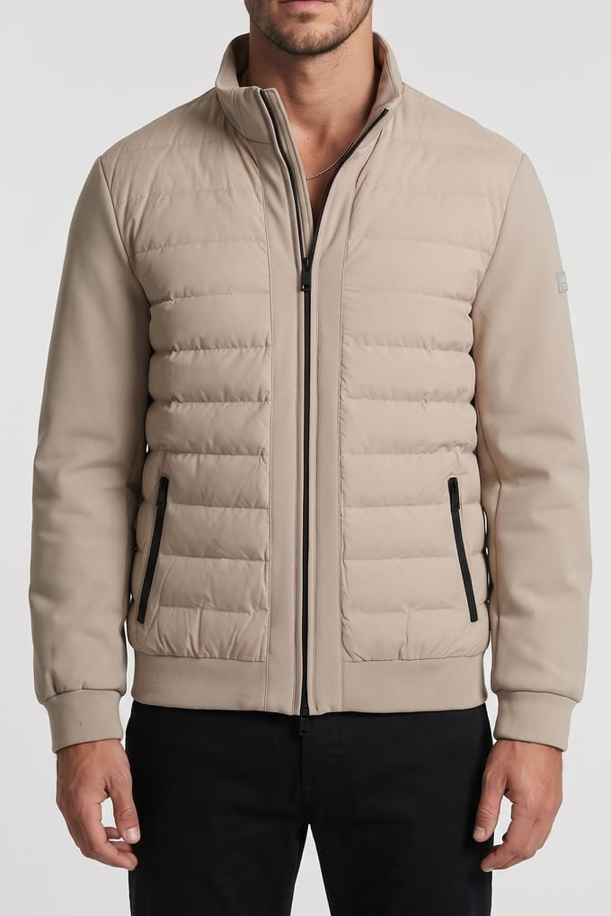 GUESS  Eco Quilted Jacket Traditional Khaki Taglia: L | Bomber Outlet | Uomo | Marrone