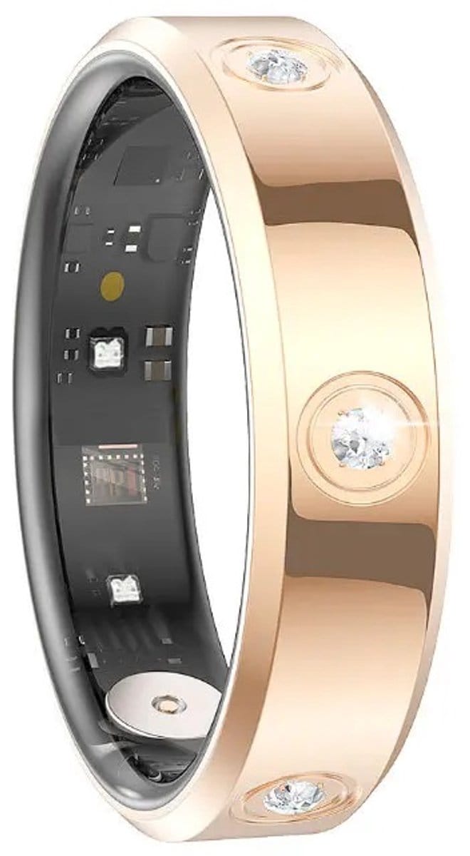 DrPhone RingSense Elegance Slimme Ring - Smart Ring - IP68 - Stappenteller - Goud - EU Maat 58