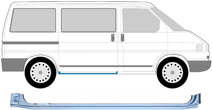 Schuifdeur dorpel reparatiepanel voor Volkswagen Transporter T4 1990-2003
