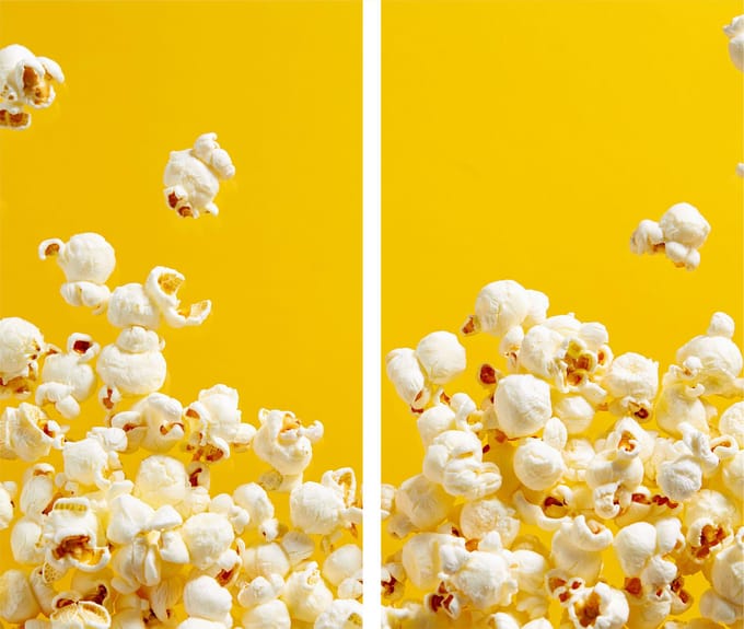 TMK ArtDeko - Snijplank - Glas - Popcorn Motief - 2x 30x52 cm