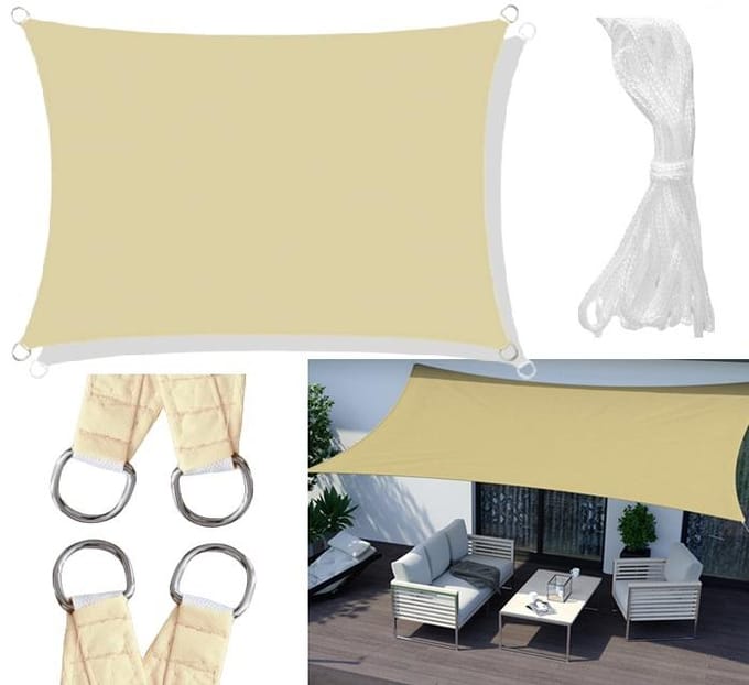 Waterdicht codura zonnezeil 3x3x3m beige